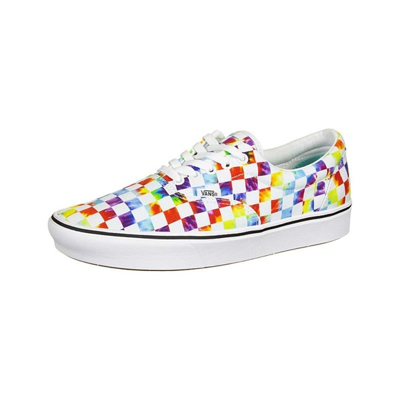 #40❤️/55❤️ BNWT Vans ComfyCush Era Tie-Dye Rainbow Checkerboard Skate Shoes - Picture 2 of 9
